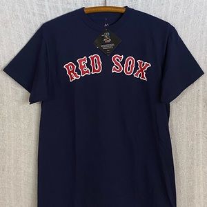Dustin Pedroia Men’s Boston Red Sox Majestic Name & Number Blue T-Shirt